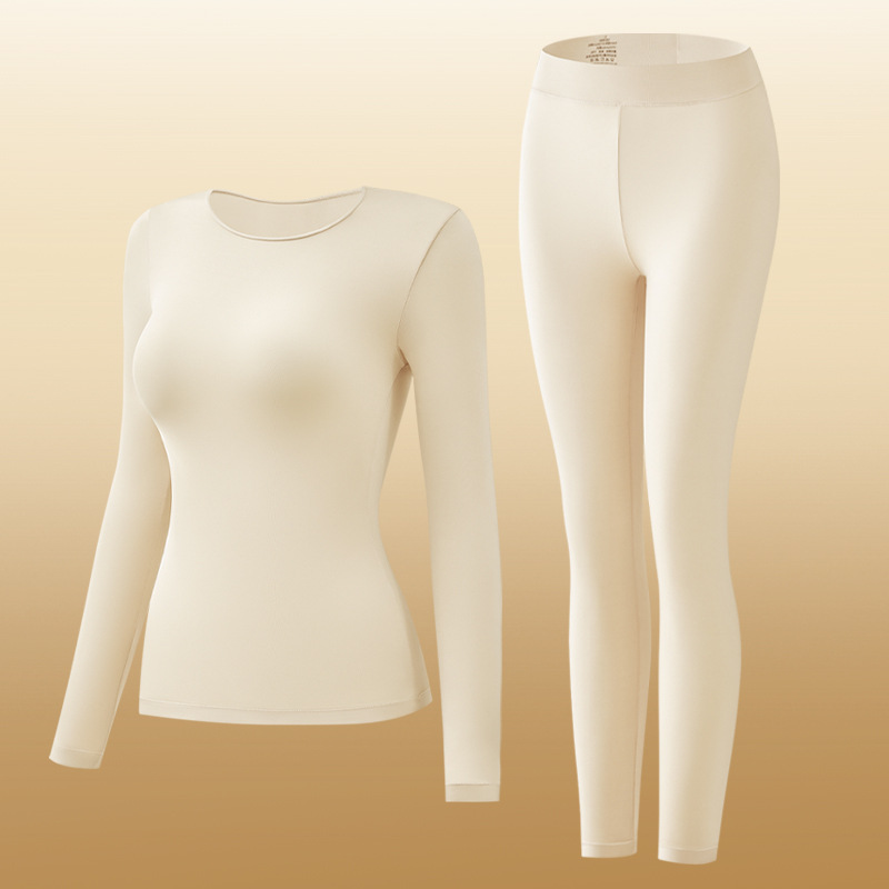 玻尿酸肌底衣保暖长袖长裤发热美肤衣秋衣秋裤高弹打底保暖套装女