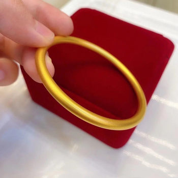 Ancient Heritage Vietnam gold bracelet women's solid plain ring Heart Sutra gold plated bracelet women's shake fast live broadcast National style