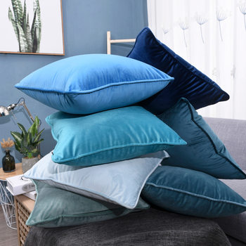 New Solid Color Japanese and Korean Style Plush Pillowcase Hotel Home Simple and Comfortable Dutch Velvet Cushion Cover Dropshipping