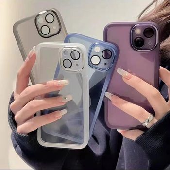 Suitable for All-Inclusive Lens Glass Film iPhone 13 15 Protective Case Apple 16 17 Phone Case Transparent Anti-Drop