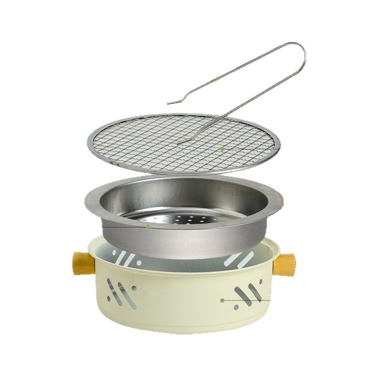 Outdoor Round Barbecue Stove, Household Indoor Tea Stove, Camping Style Portable Barbecue Stove, Multi-Purpose Charcoal Stove