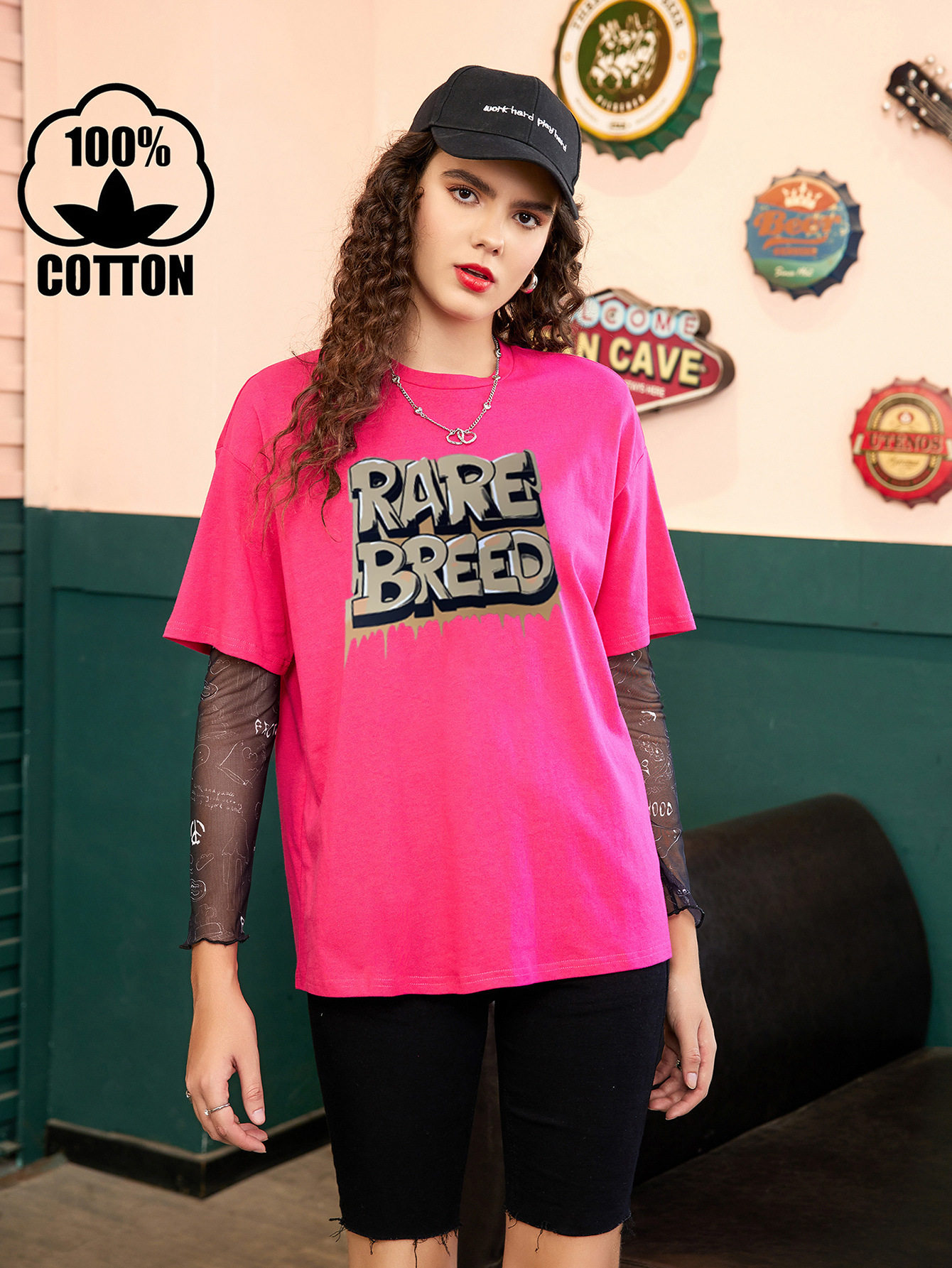 Cotton Printed Short Sleeve T Shirt Womens Casual Wear Comfortable Fit for Summer Ready to Ship