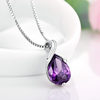 European and American Necklace Fashion Vintage Drop Diamond Purple Cold Wind Women's T-shirt Blogger Jewelry Clavicle Chain Autumn New