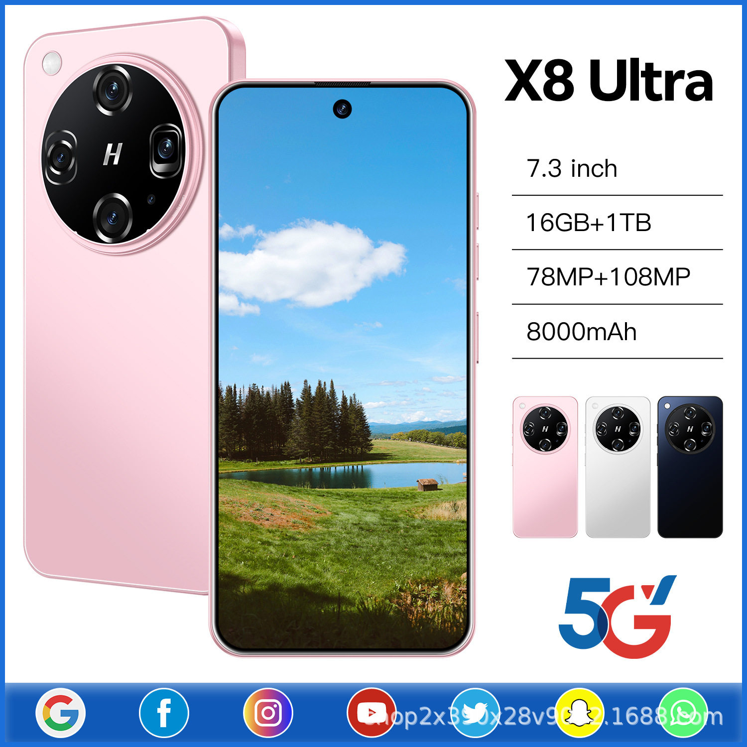 Популярный за рубежом смартфон X8 Ultra с гигантским перфорированным экраном диагональю 7,3 дюйма, один экземпляр от производителя source Изображение 1