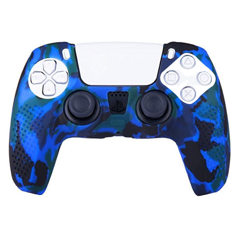 New Product Ps5 Handle Cover Game Handle Skin Accessories Ps5 Silicone Protective Cover Camouflage Particle Handle Cover