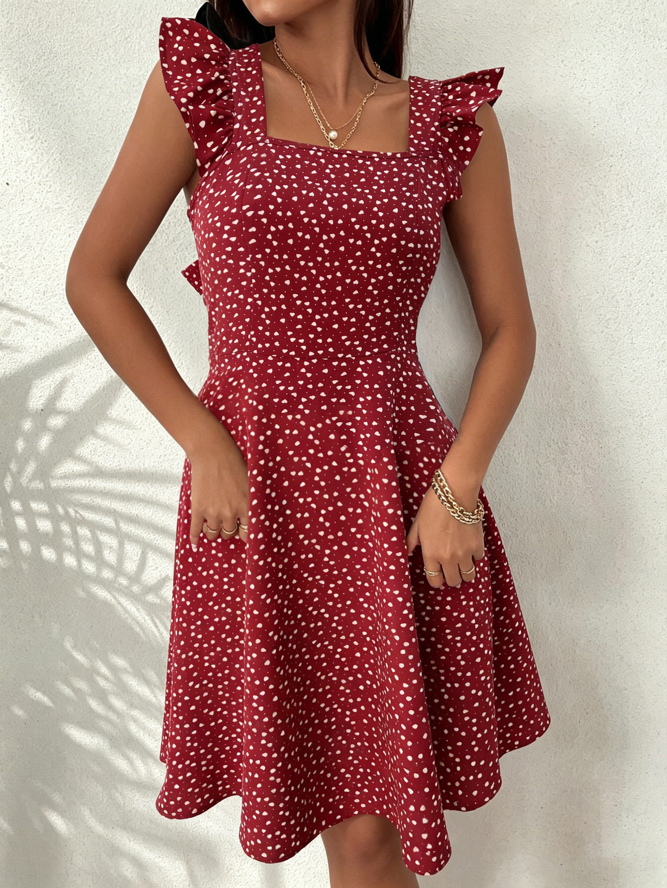 Floral Print A Line Dress Sweet Sleeveless Design Ideal for Vacation or Beach Wholesale Available