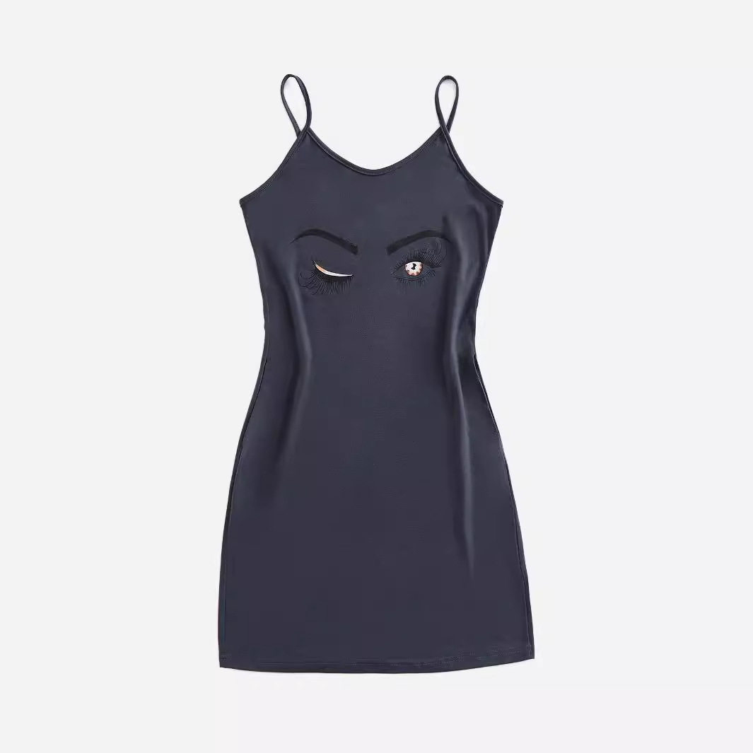 Trendy Womens Backless Dress Unique Print Sleeveless Casual Style Perfect for Summer Events Wholesale Available