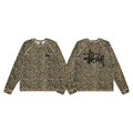 Leopard print waffle knit