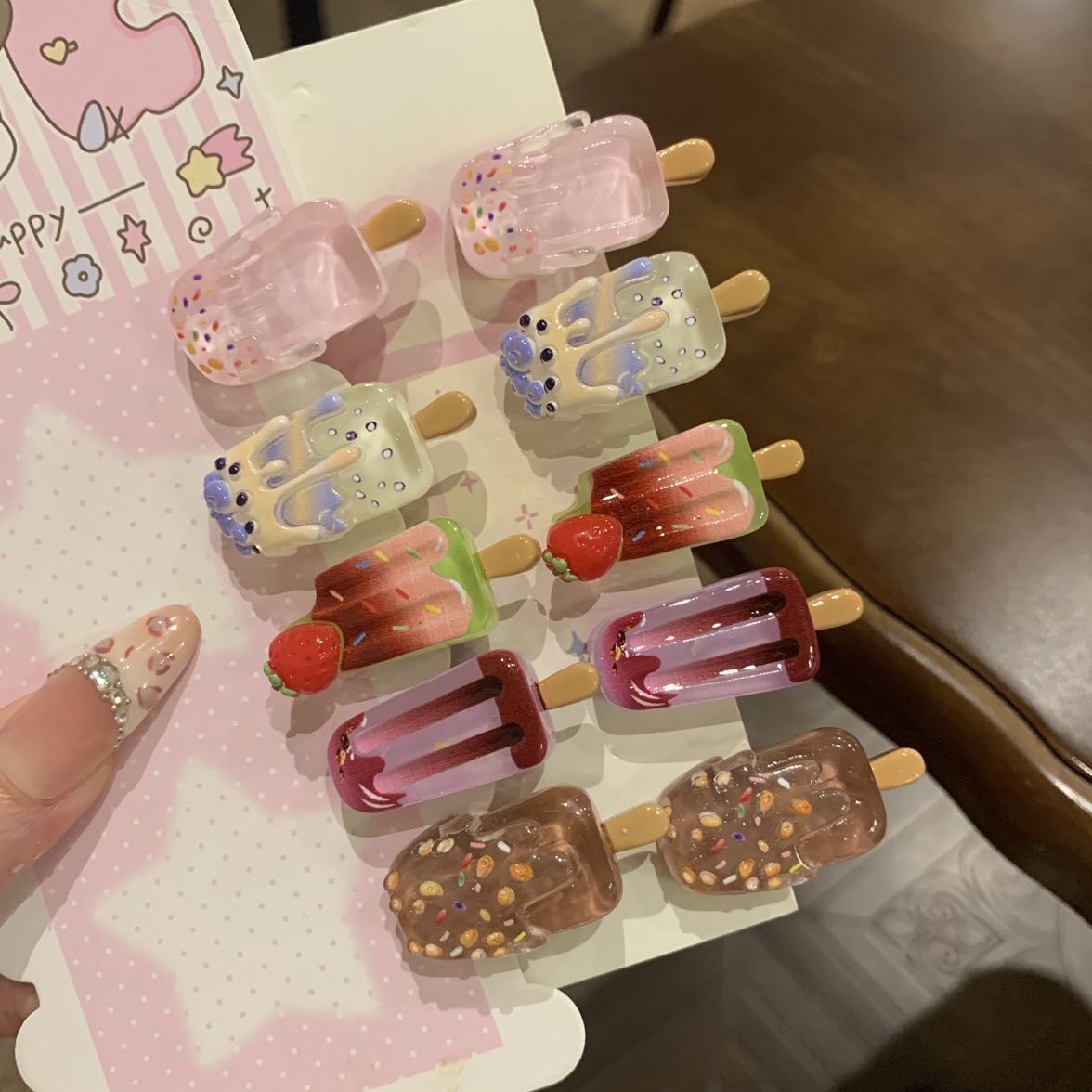 Ice cream hair clip ~ cute mini creative funny ice cream bro...