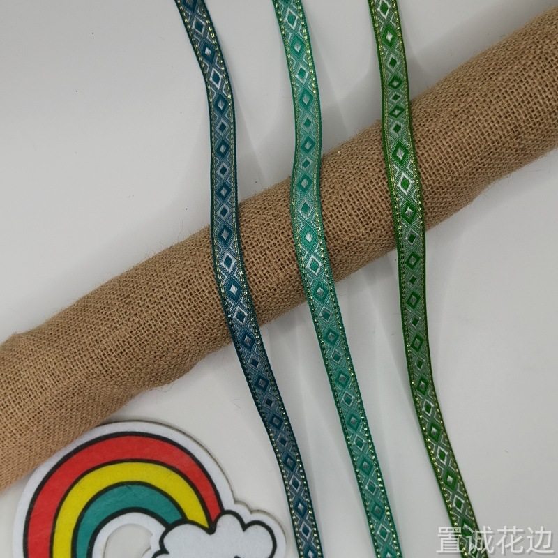 2025 New Ethnic Jacquard Webbing National Style Small Fresh Quadrilateral Square Clothing Accessories Width 1.2 cm