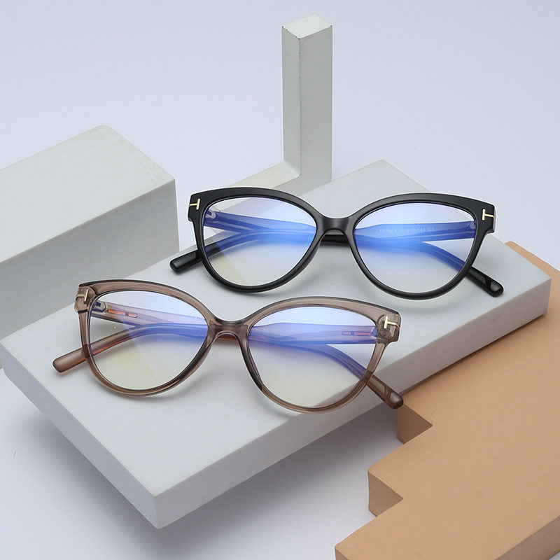 New Anti-blue Light Glasses Women's Fashion European and American Cross Mirror TR Flat Mirror Leopard Print Computer Myopia Frame Men