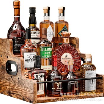 Ready-Made Wooden Kitchen Spice Storage Rack, Iron and Wood Combination Seasoning Organizer, Multifunctional Display Rack