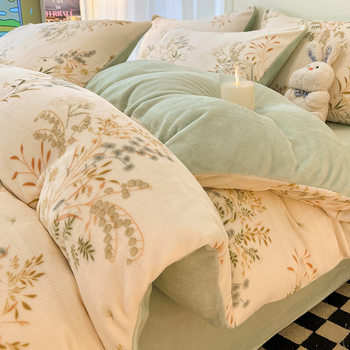 Winter Thickened Milk Velvet Quilt Cover Single Piece Dormitory Single Coral Velvet Quilt Cover Household Double Plus Velvet Quilt Cover Wholesale