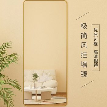 Light Luxury Full-Length Mirror, Dressing Mirror, Home Mirror, Wall-Mounted Self-Adhesive Bedroom Wall-Mounted Dormitory Punch-Free Entry Fitting Mirror
