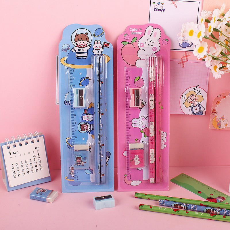 Creative stationery pencil five-piece children's pencil set kindergarten prizes Primary School students school supplies prizes