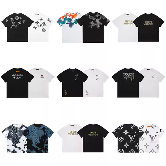 European and American Casual Versatile Men's and Women's Spring and Summer New Style, Affordable Alternative to Luxury Brand Round Neck Printed Logo Short-Sleeve T-Shirts, Cross-Border European Goods