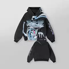 Y2K Blue-Eyed White Dragon Graphic Hooded Sweatshirt for Men and Women Galanchi Streetwear Sports Top Anime Sweatshirt