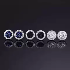 Crystal cluster bright magnetic ear clip men's fashionable light luxury high-grade cold style elegant ear studs no pierced painless earrings