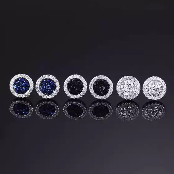 Crystal cluster bright magnetic ear clip men's fashionable light luxury high-grade cold style elegant ear studs no pierced painless earrings