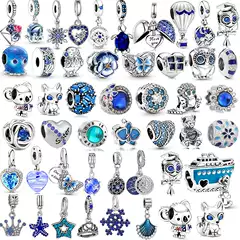 E-commerce supply hot blue pansy beaded diamond pendant DIY a variety of optional manufacturers spot straight hair