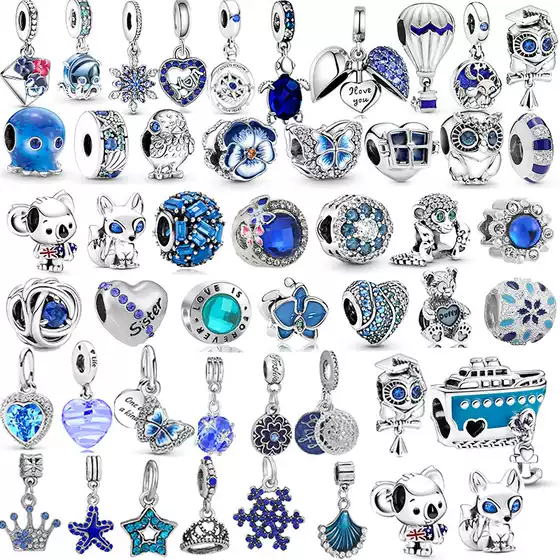 E-commerce supply hot blue pansy beaded diamond pendant DIY a variety of optional manufacturers spot straight hair