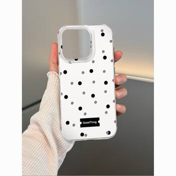 Simple Colorful Color Wave Dot for Apple 15 16promax Mobile Phone Case 14plus White Light Case 13 Double Layer