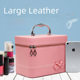 Bow solid color PU leather hard cosmetic bag large capacity portable cosmetic case wholesale portable cosmetic storage box