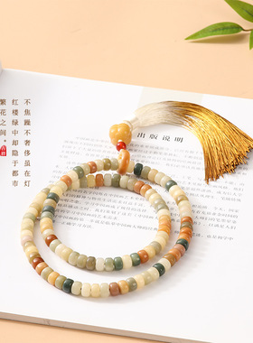 多菩提子文艺复古中式民族风打磨片珠女手串文创柿柿如意手串