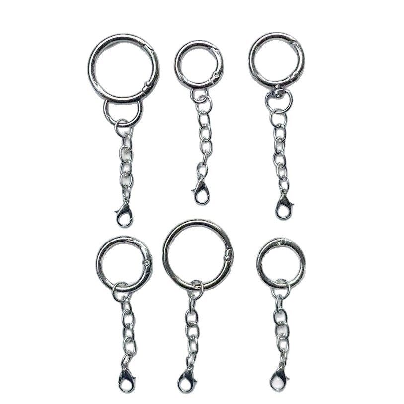 Spring Ring with Lobster Clasp and Four-Section Chain Three-Piece Luggage Pendant Set Toy Jewelry Hanging Buckle Keychain