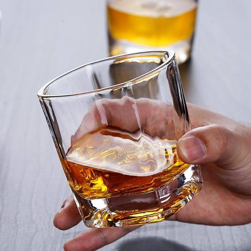 Thickened Whiskey Glass Household Crystal Glass Wine Glass Square Cup Only Set Factory Supply Chain Wholesale