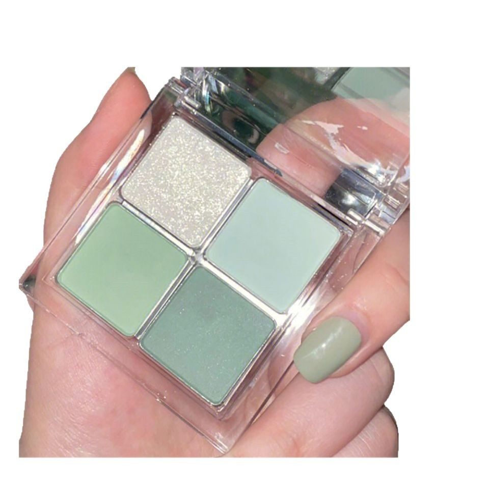 Capel Aqua Green Tulle Four-color Eyeshadow Plate Multi-use Matte Pearlescent Fine Flash Low Saturated Cosmetic Eyeshadow