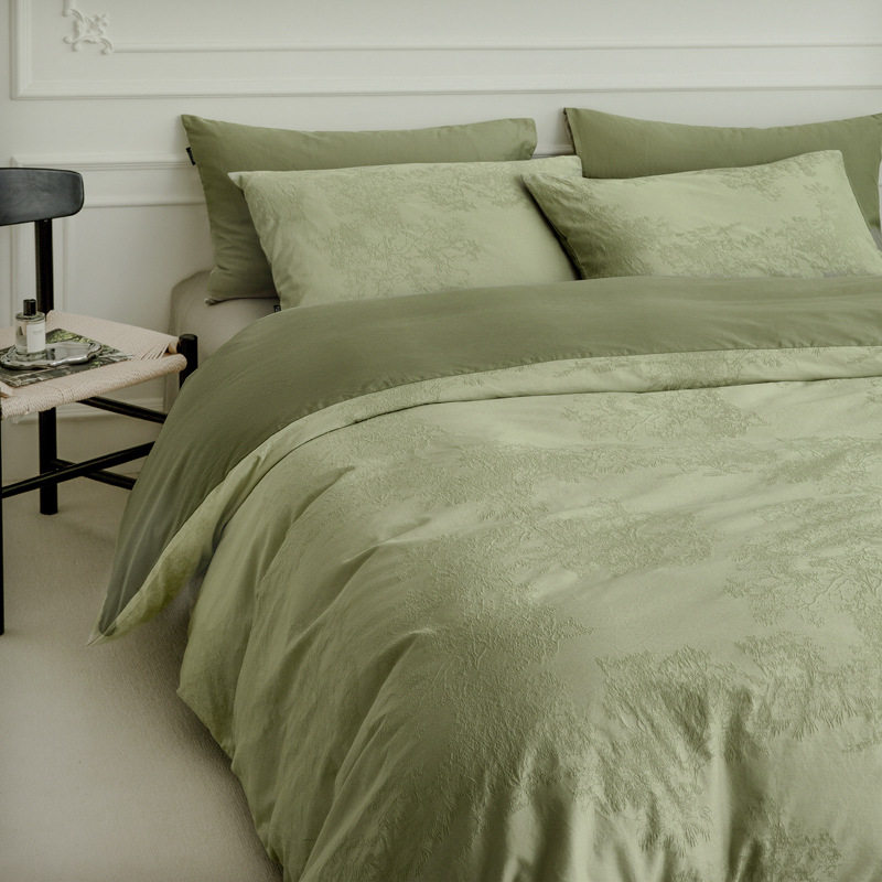 Class a Pure Cotton Long-Staple Cotton Bed Four-Piece Set Pure Cotton Jacquard Accessible Luxury High-End Bedding Bed Bed Sheets Quilt Cover Three-Piece Set