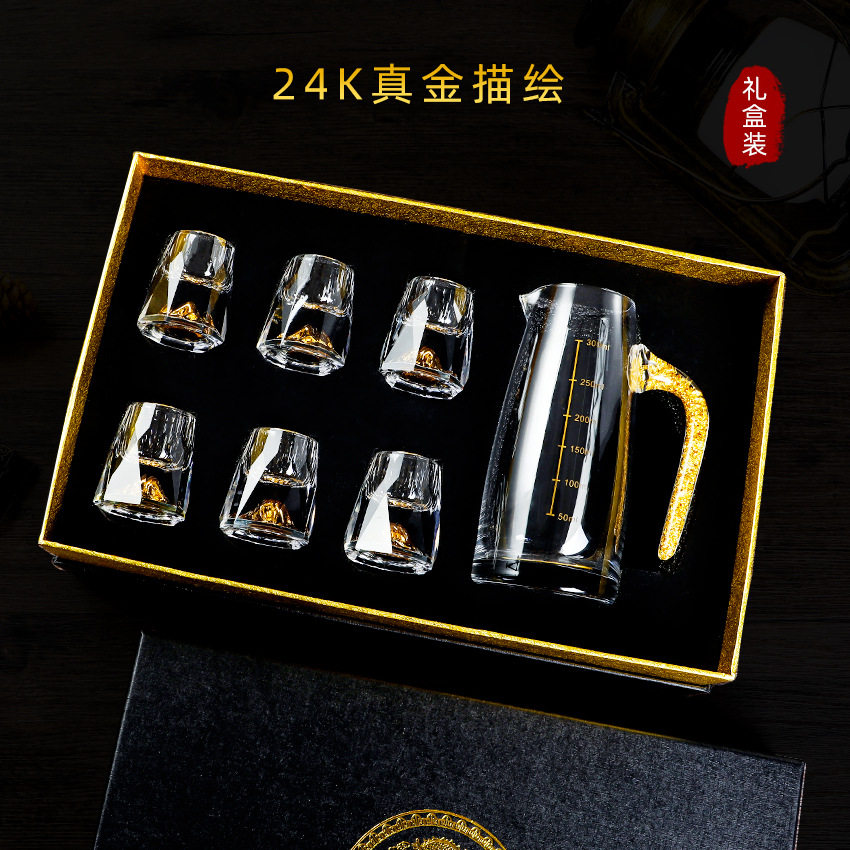 Liquor Shot Glass, White Wine Glass, Gift Box Set, Glass Crystal Wine Dispenser, Wine Jug, Creative Gift, Household Wine Set