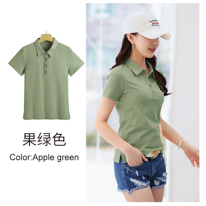 2026夏装纯色翻领韩版修身女装短袖T恤简约时尚上衣小polo衫1818