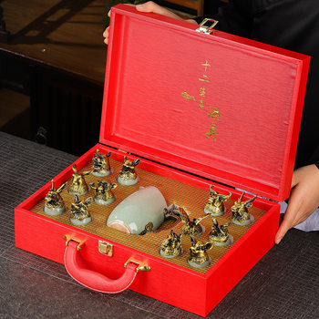 Beast Head Twelve Zodiac Wine Set Ceramic Antique Three Money Liquor Wine Glass Wine Cup Business Gift Wine Wholesale