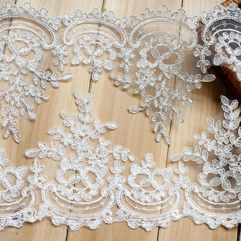 White lace accessories bridal handmade diy material wedding headwear decorative flower width 15.5CM