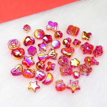 Ding Yi New Year Big Red series Cold Moon transparent acrylic beads through hole loose beads diy mobile phone chain beaded material