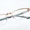 Half-Frame Acetate Eyeglass Frames for Men with Business Brow Shape, Near-Steel Leather Vision Glasses Frames, Wholesale from Danyang Manufacturer