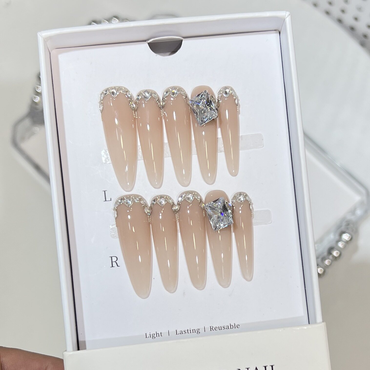 [Fine Dog Wear Armor Collection] Long Manicure Patch Fake Nail Patch Advanced Atmosphere Nude Temperament Armor