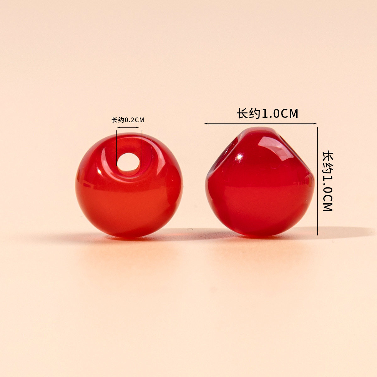 Cheongsam Button Imitation Jade Round Resin Corn Beads Tang Suit Hanfu Beads Accessories Side Hole Pearl Buttons