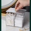 Lucky Grass Storage Box Transparent Cotton Swab Cosmetic Cotton Partition Storage Box Household Small Objects Desktop Decoration Storage Box