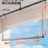 Balcony Adjustable Telescopic Clothes Drying Rack, No-Drill Stainless Steel Drying Rack for Clothes, Quilts, and Bed Sheets