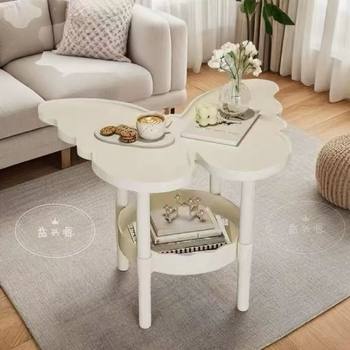 Butterfly-Shaped Side Table, Small Bedside Table, Bedside Shelf, Floor-Standing Storage Rack, Cream-Style Dopamine Coffee Table