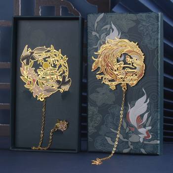 Metal bookmark Phoenix Chinese style hollow gift box suit antique souvenir Teacher's Day birthday gift for teachers