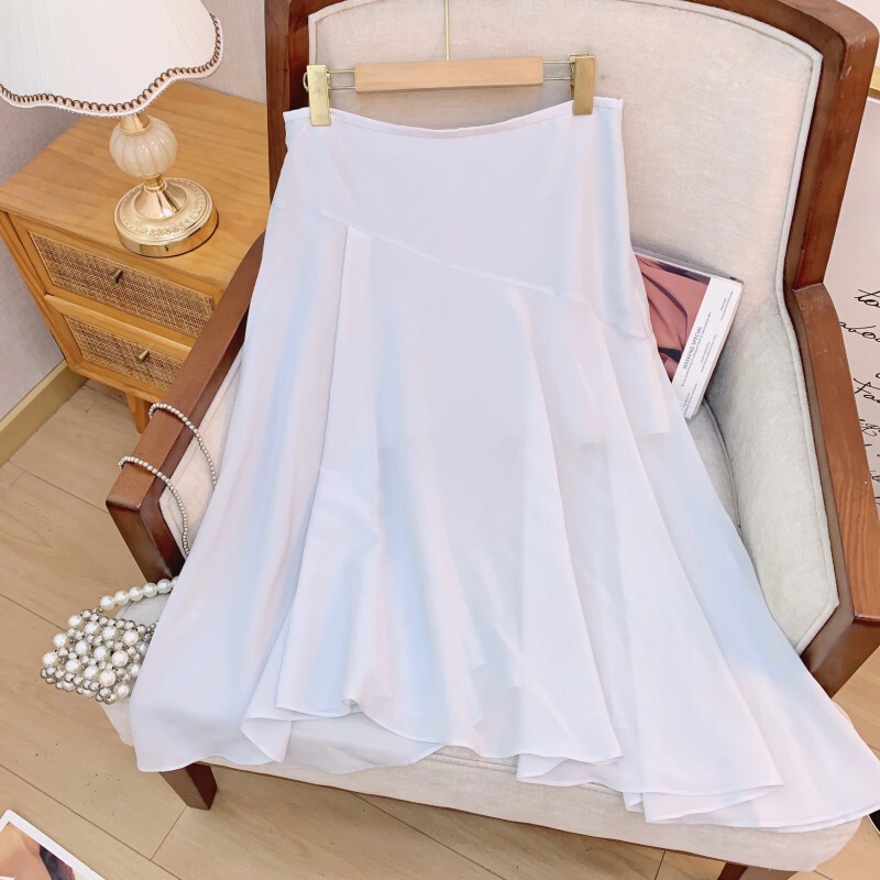 Set áo quây phối màu kèm chân váy bất đối xứng phong cách thanh lịch — Áo, Chân váy
