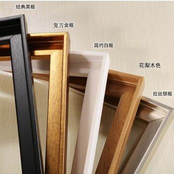 L-shaped frame embedded ps foam wood-like oil picture frame empty frame custom modern simple solid wood photo frame wall
