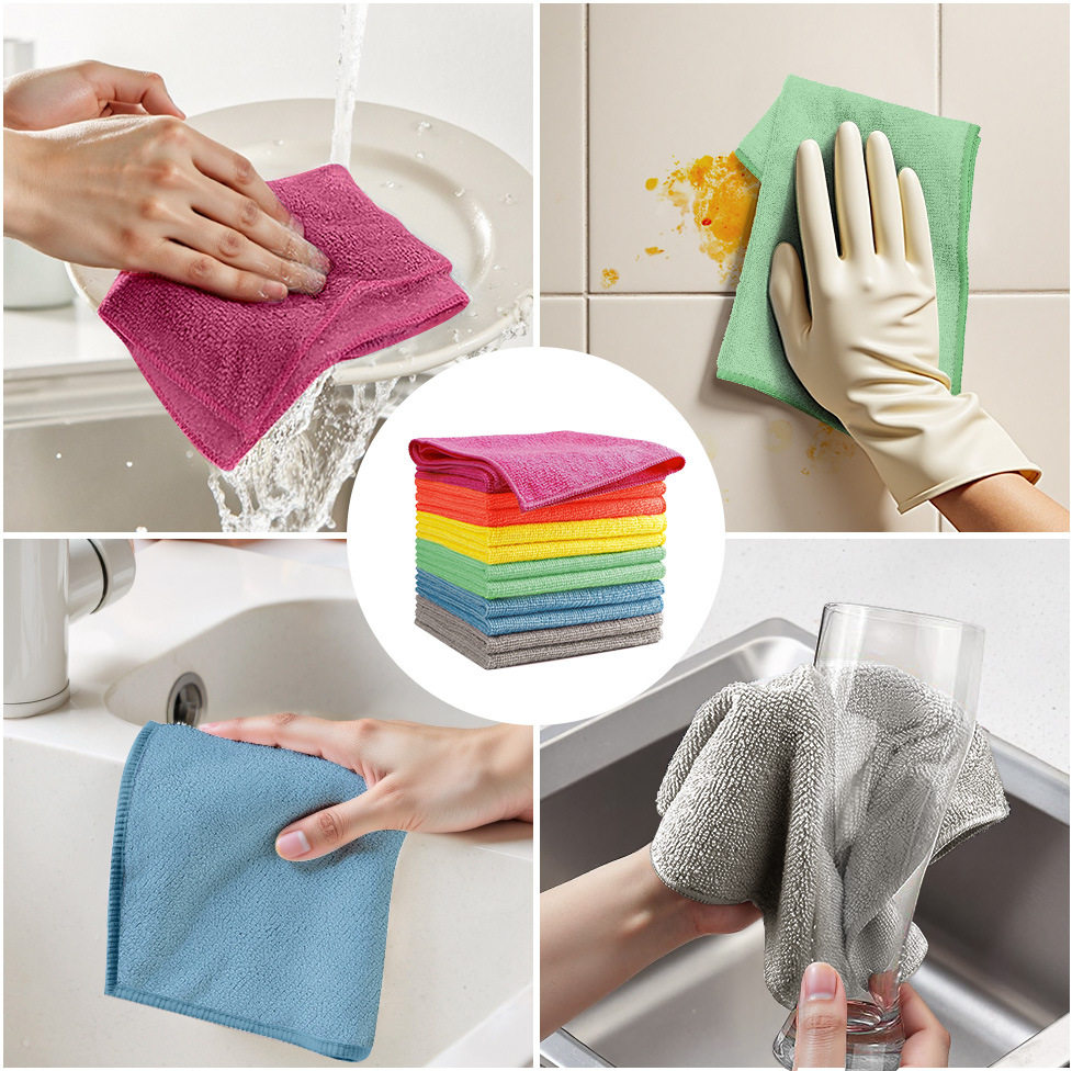 Walmart Supplier Dishcloth Kitchen Rag Custom Scouring Pad Household Supplies Multifunctional Cleaning Towel