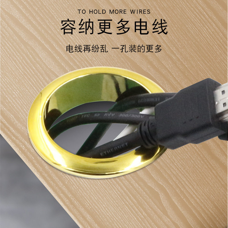 电脑桌台式办公桌穿线盒盖板桌面走线盒圆形线孔盖出线孔装饰盖