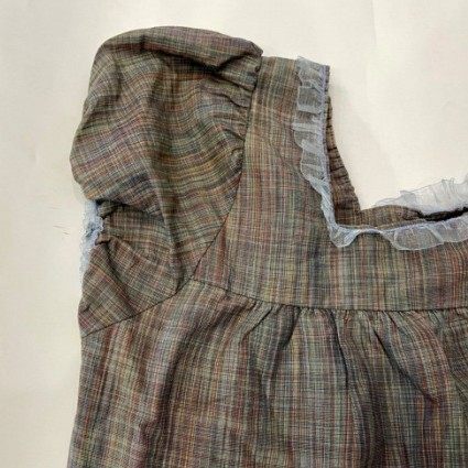 Printed yarn color yarn linen cotton fabric small fresh Korean linen yarn-dyed fabric women's clothing fabric