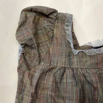 Printed yarn color yarn linen cotton fabric small fresh Korean linen yarn-dyed fabric women's clothing fabric